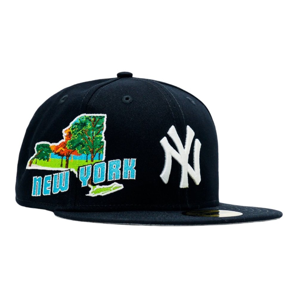 New Era New York Yankees State View 59FIFTY Fitted Hat Cap Navy Blue